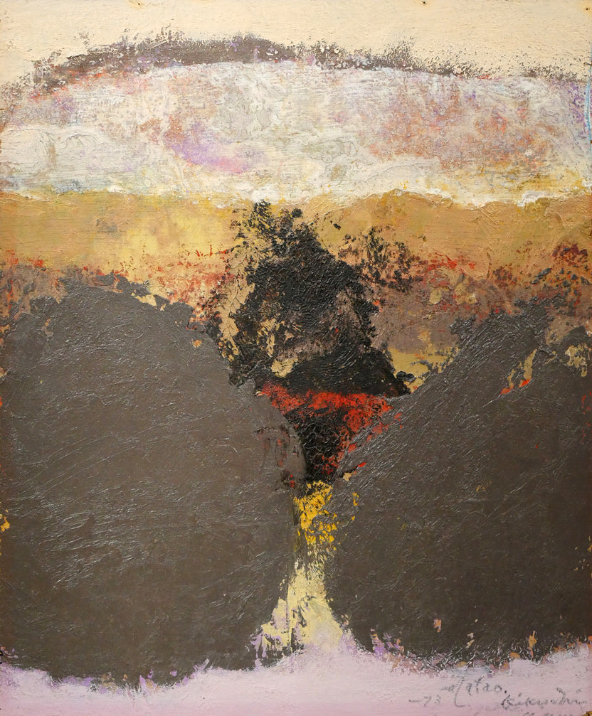 菊地又男「抽象作品」油絵・8号 絵画買取・販売の小竹美術