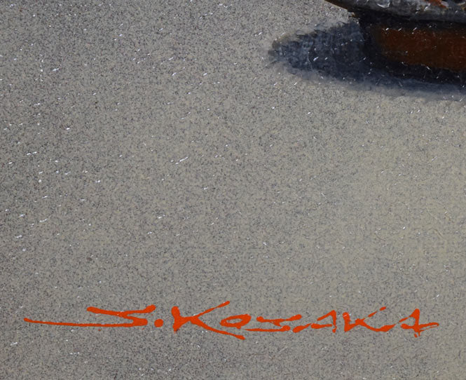 小阪正次「志野茶碗とほうずき」油絵・SM 絵画買取・販売の小竹美術