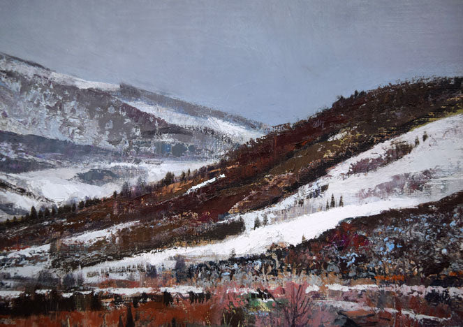 黒沢信男「曇日雪景」油絵・F6号 絵画買取・販売の小竹美術