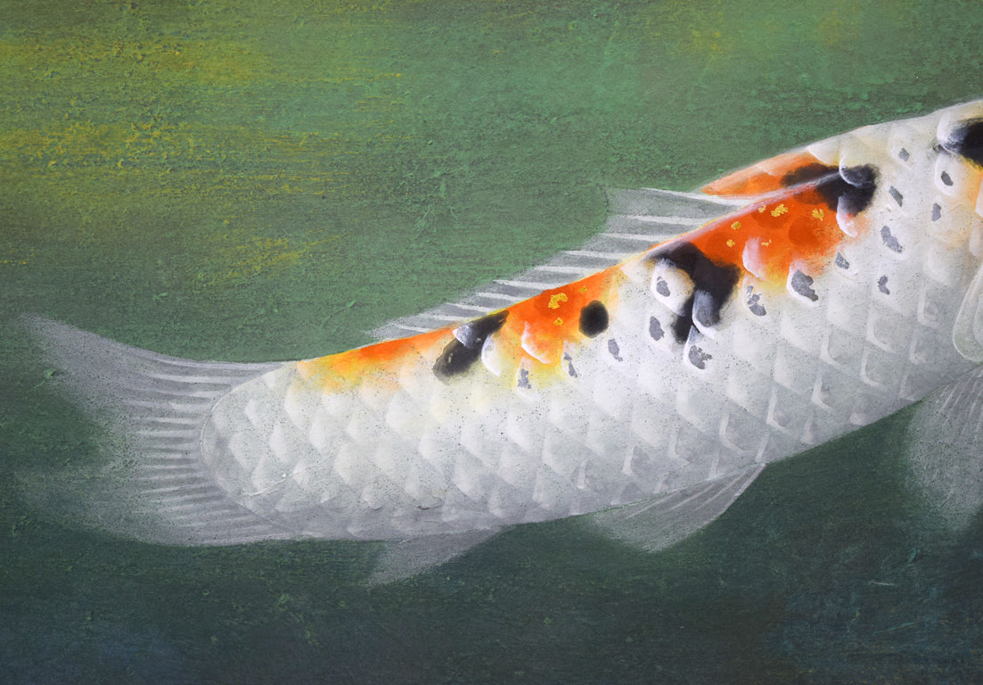 三輪高英「鯉」日本画・6号 絵画買取・販売の小竹美術