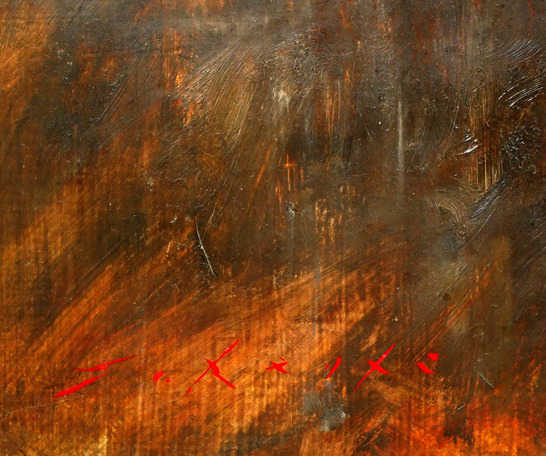 森吉健「旅の空のした」油絵・F6号 絵画買取・販売の小竹美術