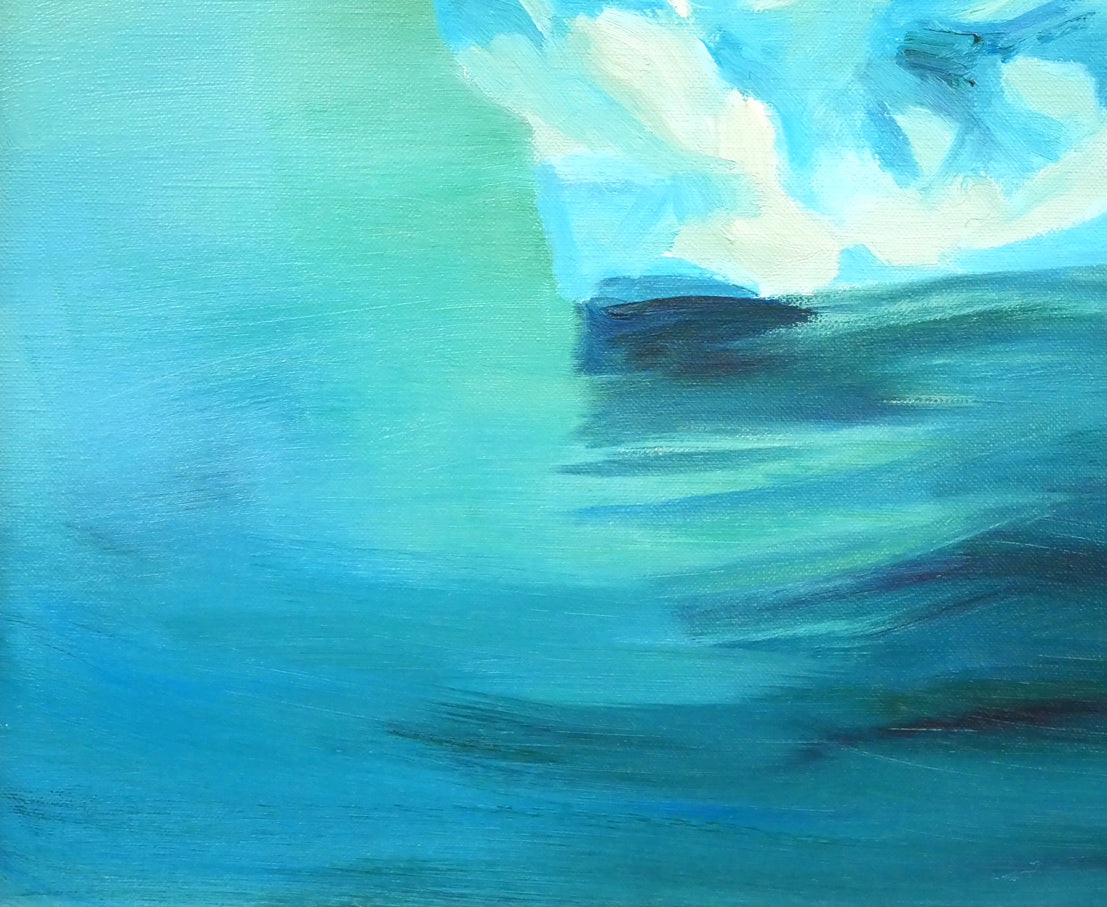 村瀬真治「オホーツク流氷”春氷”」油絵・F6号 絵画買取・販売の小竹美術