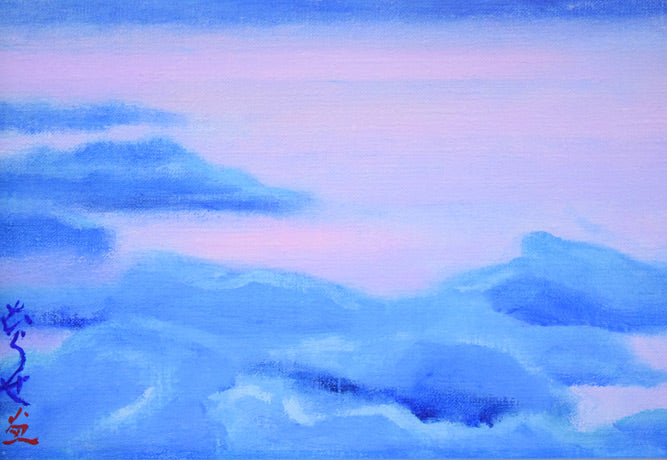 村瀬真治「明けゆくオホーツク（流氷）」油絵・F4号 絵画買取・販売の