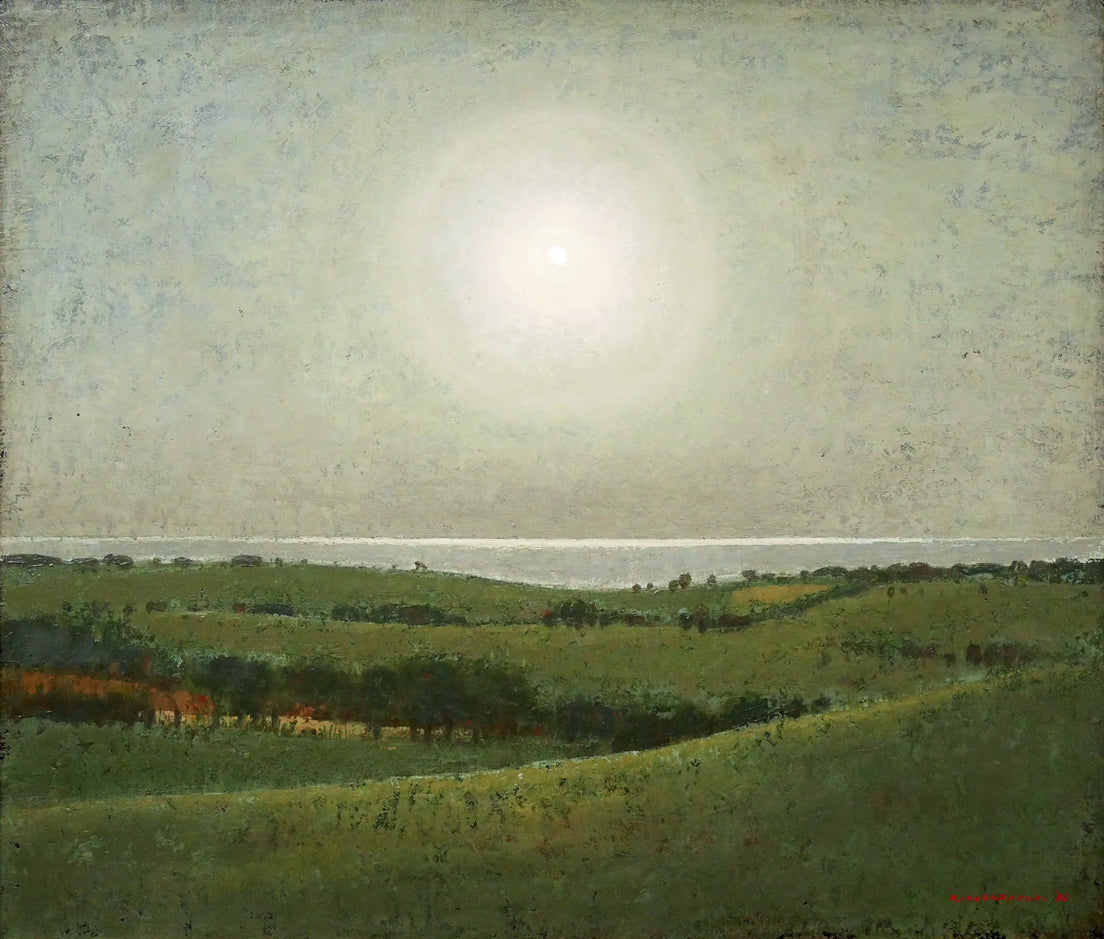 越智紀久張「日輪（厚田風景）」油絵・F10号 絵画買取・販売の小竹美術