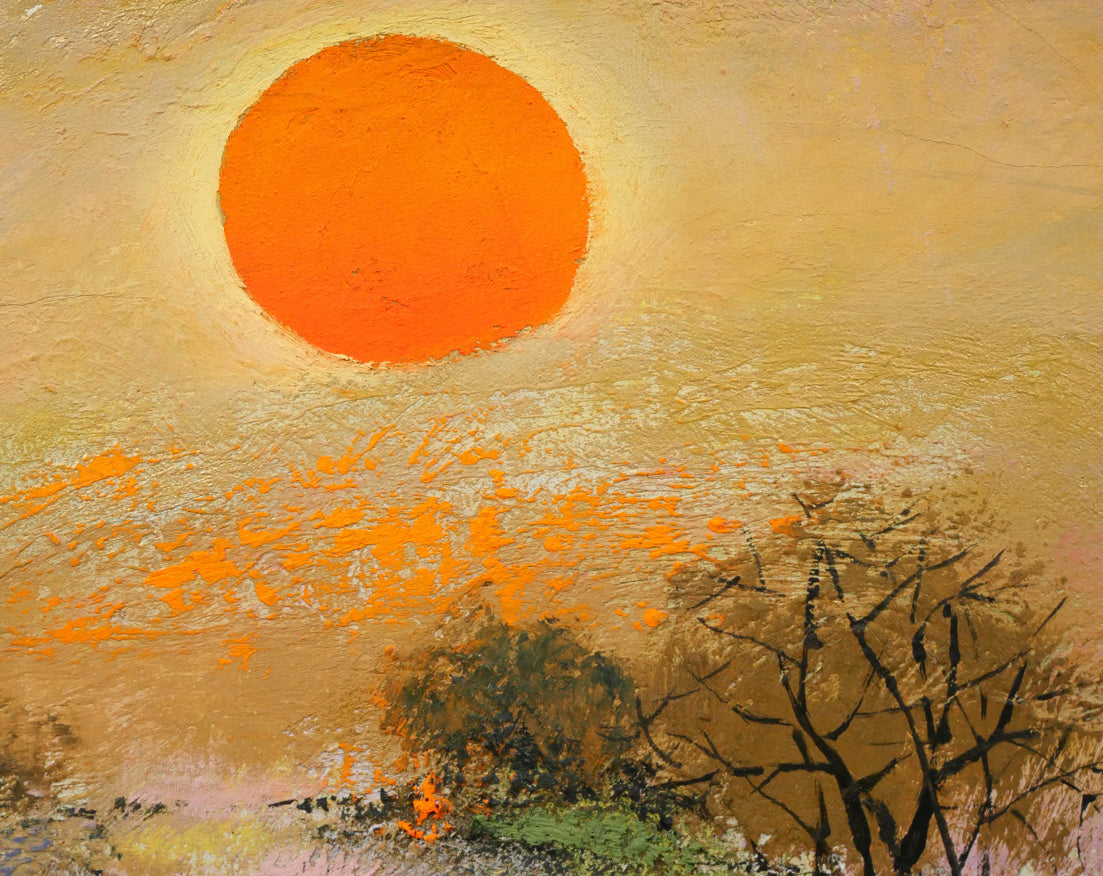 佐々木栄松「釧路湿原（金縁）」油絵・F3号 絵画買取・販売の小竹美術