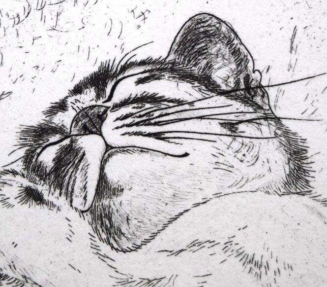藤田嗣治「猫」銅版画 絵画買取・販売の小竹美術