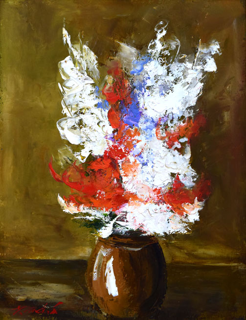 田渕眞兒油絵油彩薔薇シリーズ花No.12-5