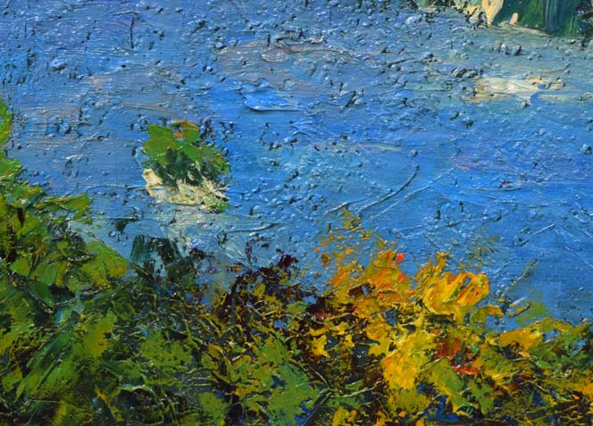 渡部ひでき「摩周湖」油絵・F8号 絵画買取・販売の小竹美術