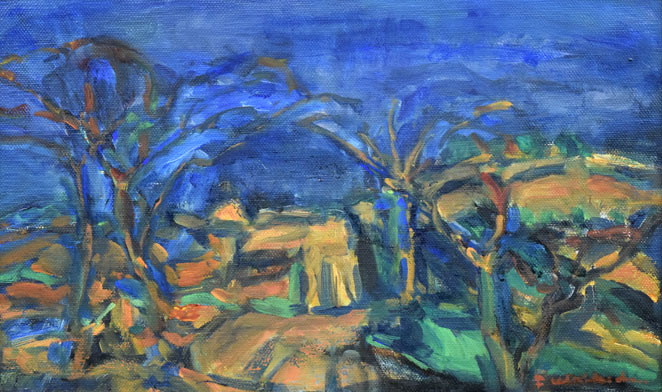 伏木田光夫「地の秋」油絵・M8号 絵画買取・販売の小竹美術