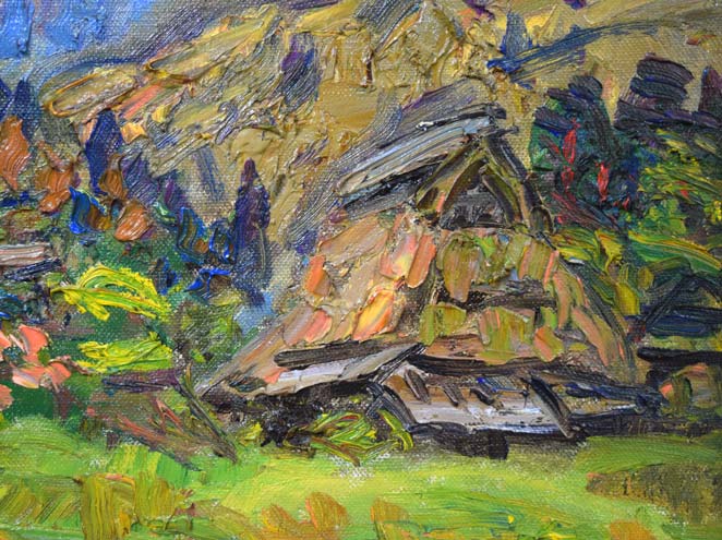 松本富太郎「洛北大原（京都）」油絵・F6号 絵画買取・販売の小竹美術