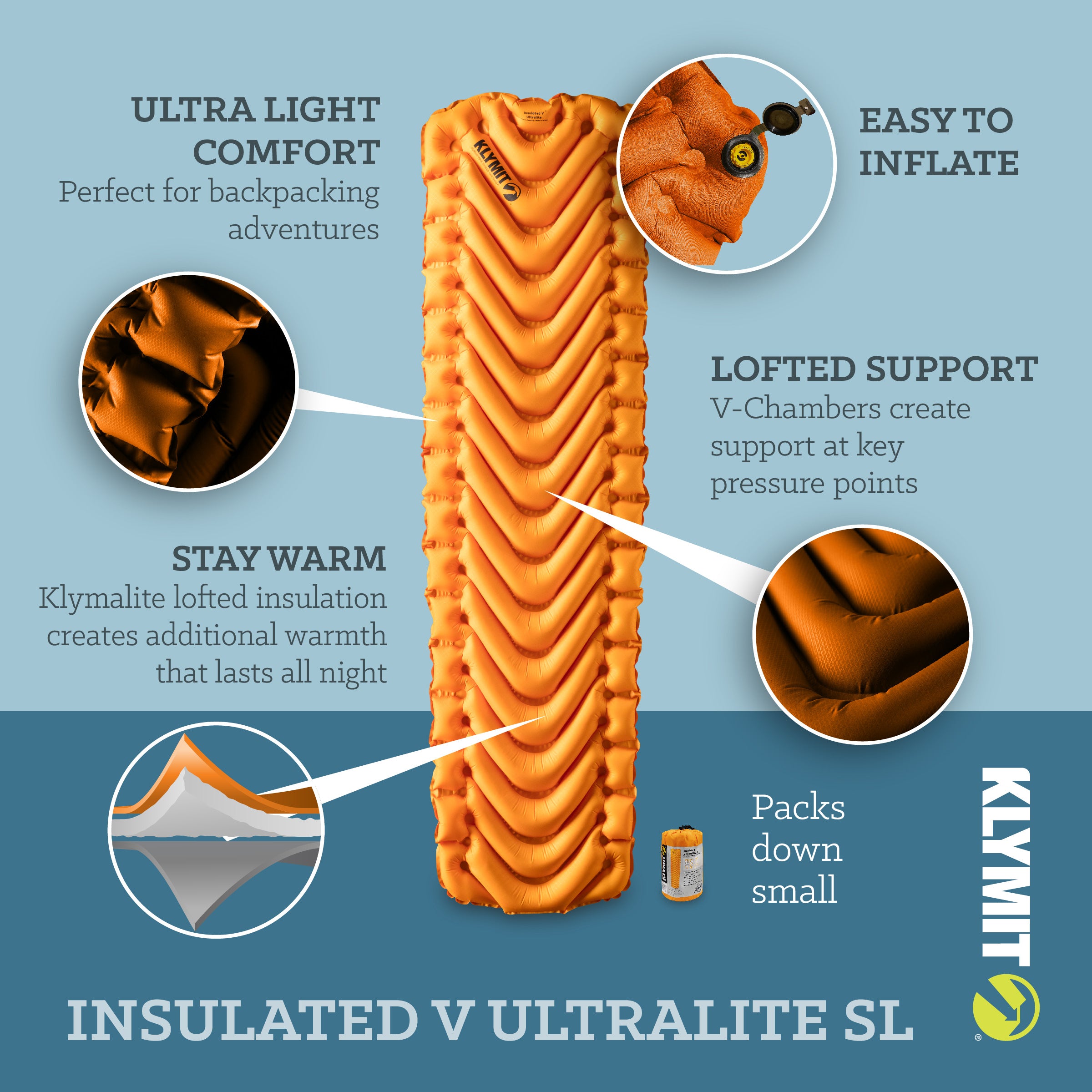 Insulated V Ultralite SL™ Sleeping Pad | Klymit® – Klymit
