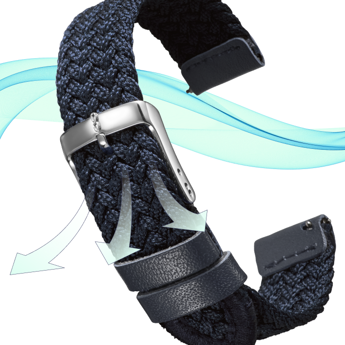 Knot S18-MK-NV 時計ベルト バンド くみひも 18mm ネイビー 水洗い可能