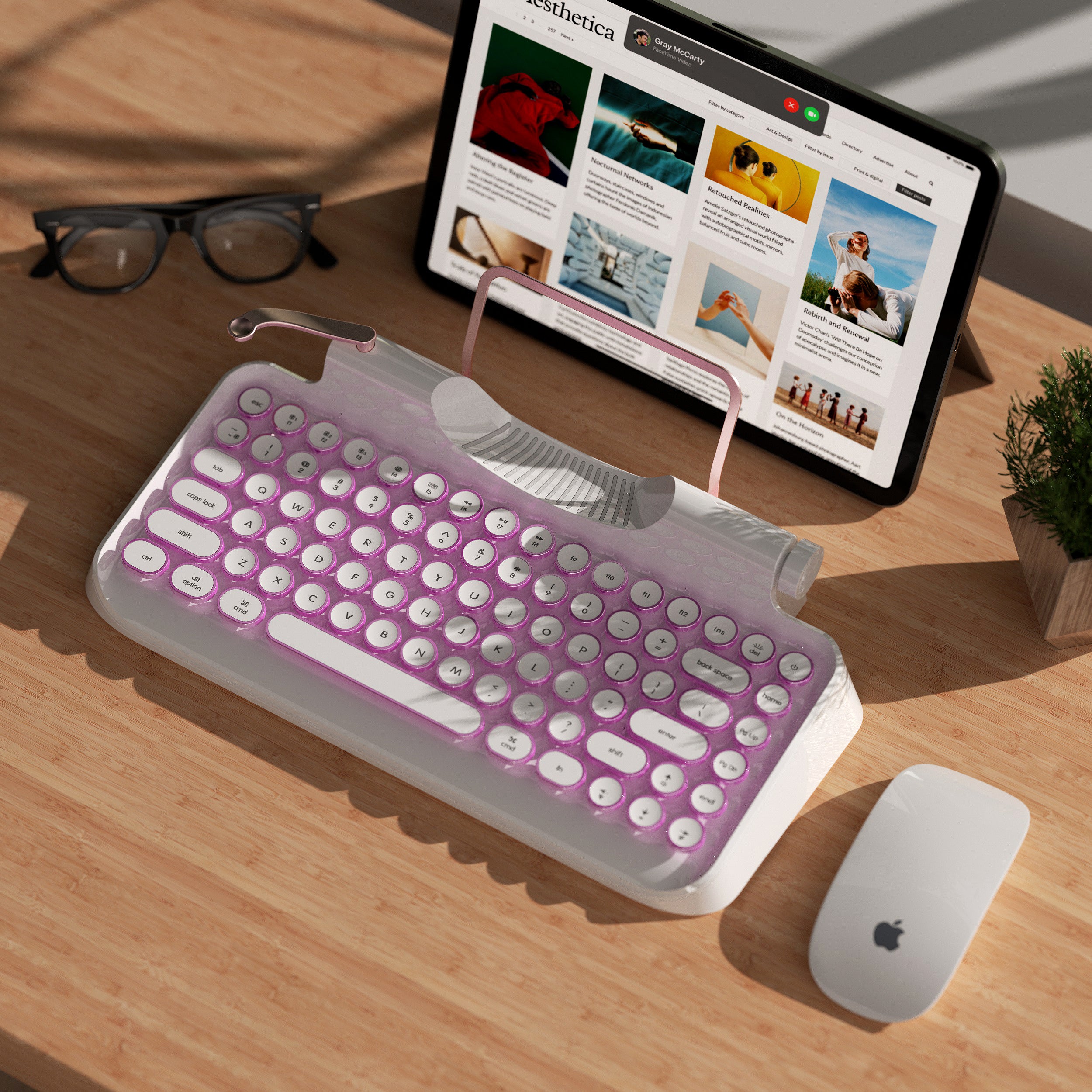Rymek Retro mechanical keyboard (white)