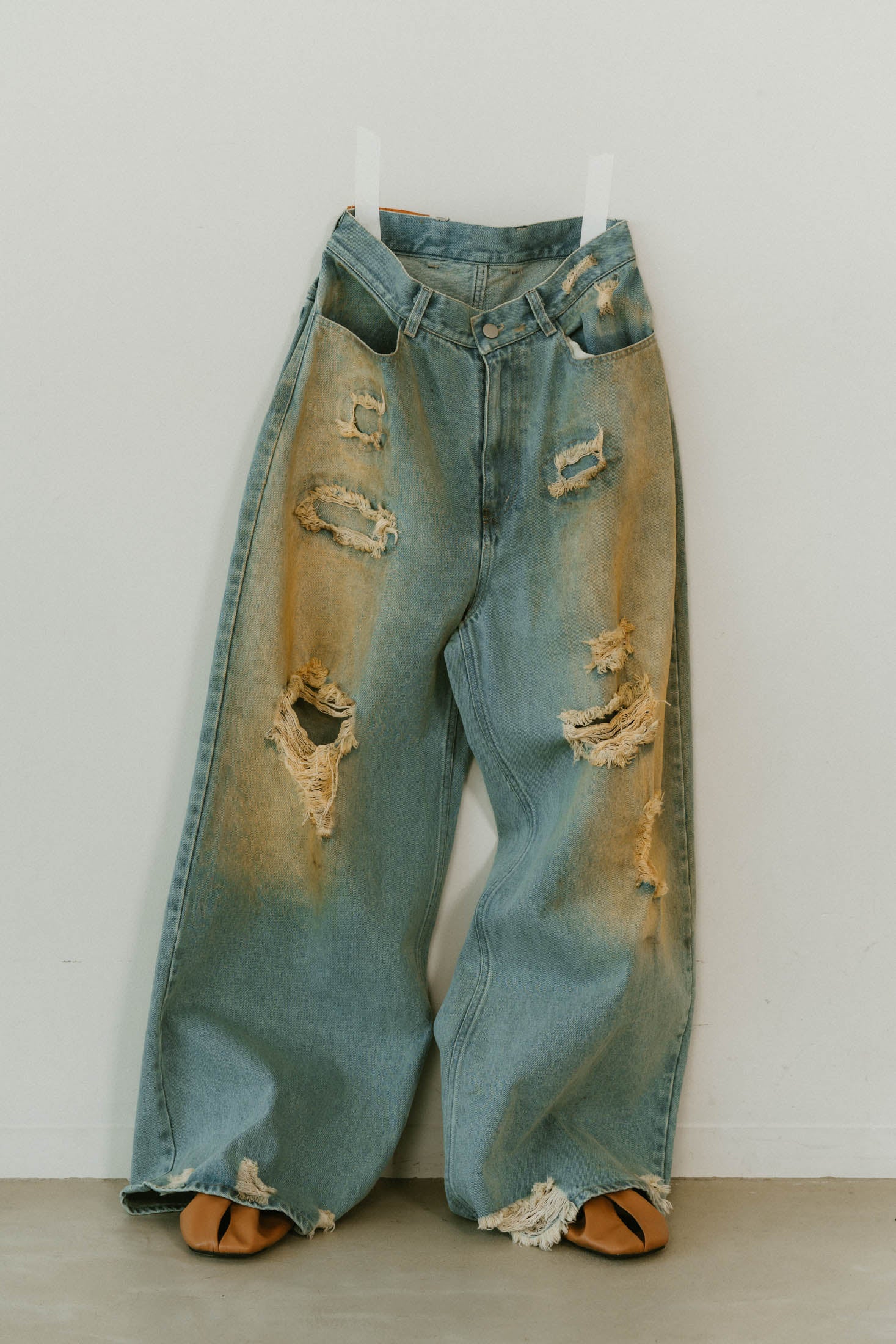 damage denim pants(unisex)/saxblue | KNUTH MARF