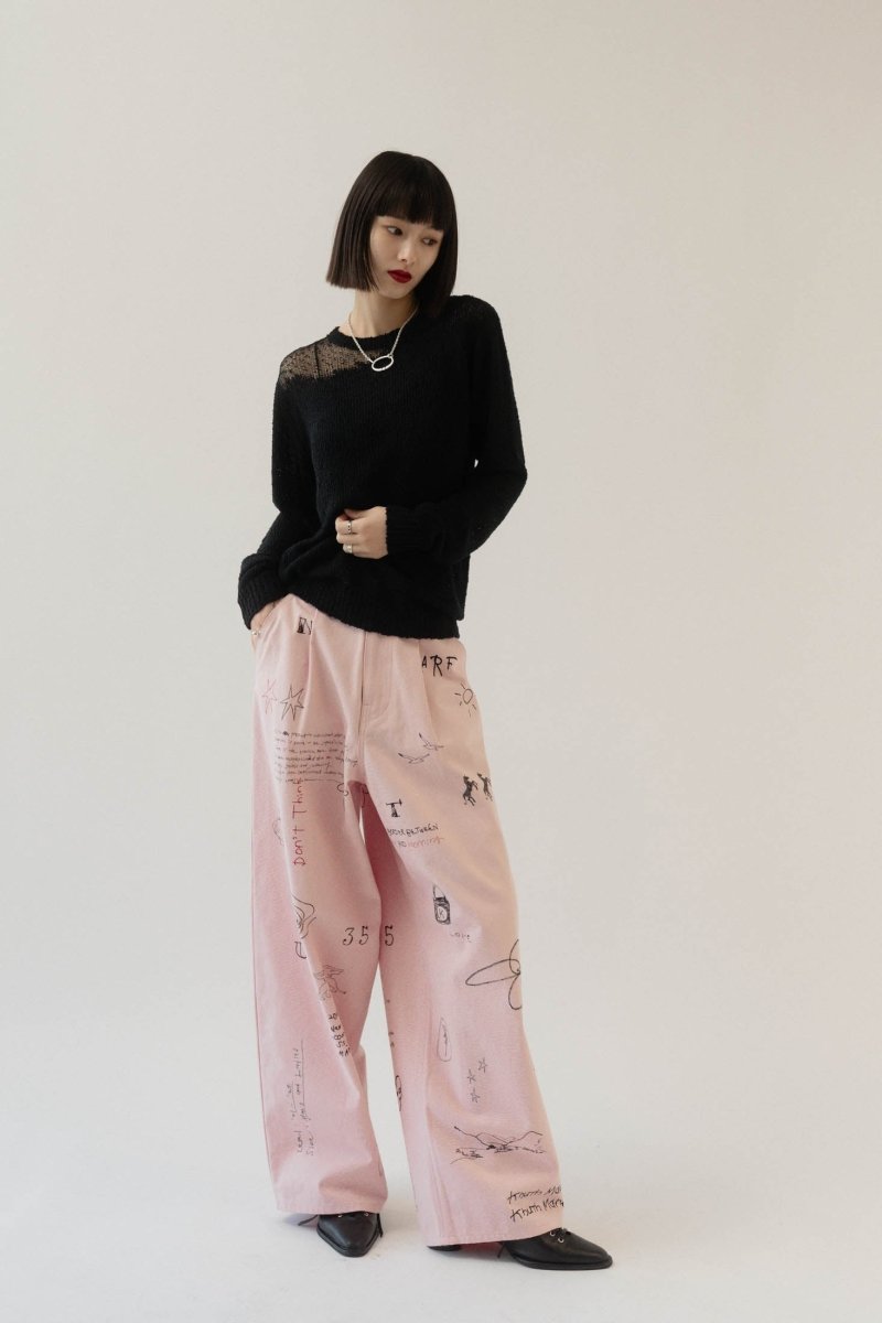 high waist tattoo pants(KotokaIzumi collab)/3color | KNUTH MARF