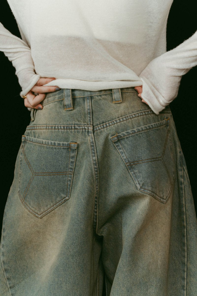 shirt wrap denim pants/blue | KNUTH MARF