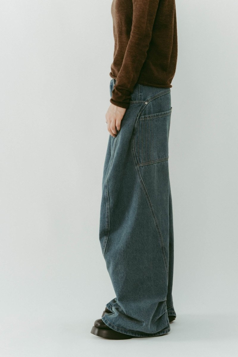 tuck design denim pants/denimblue | KNUTH MARF