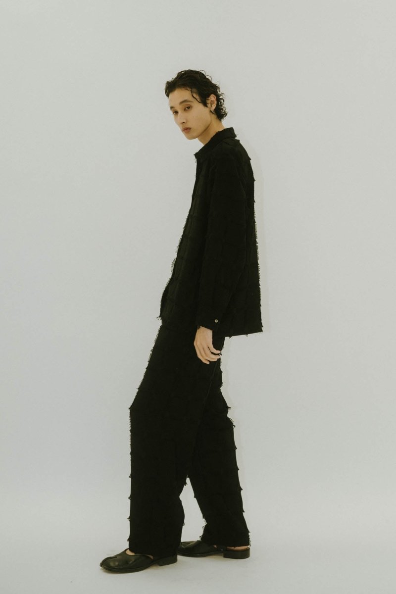 fringe switching pants(unisex)/2color | KNUTH MARF