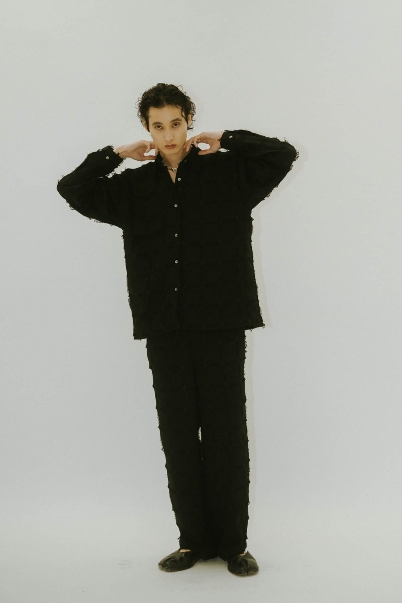 fringe switching pants(unisex)/2color | KNUTH MARF