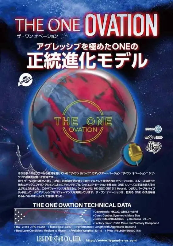 エボナイト ザ・ワン オベーション（ボウリングボール） – 「K Style