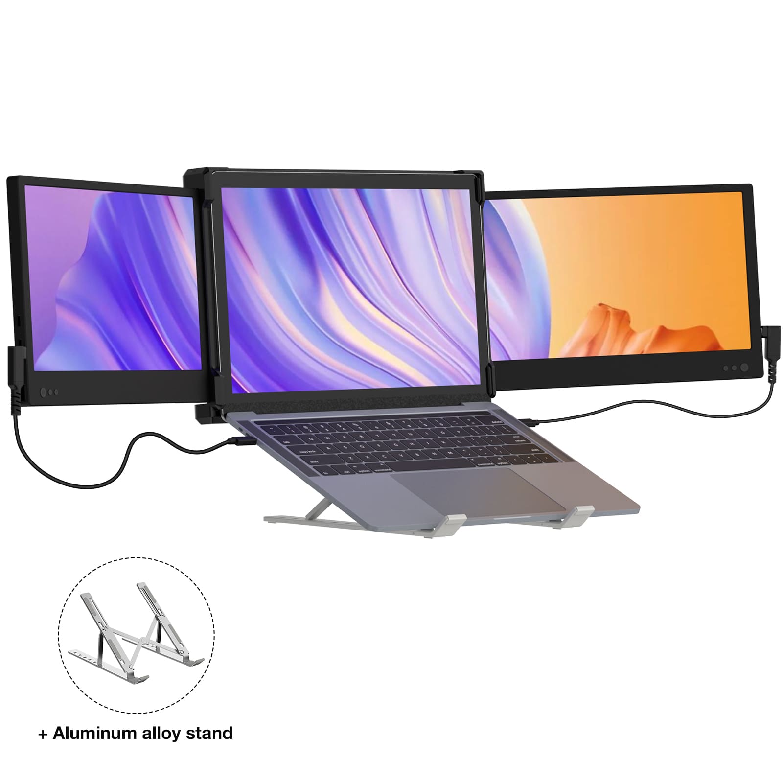P2 12'' Tri-Screen Portable three Extra Screen For Laptop – Kwumsy