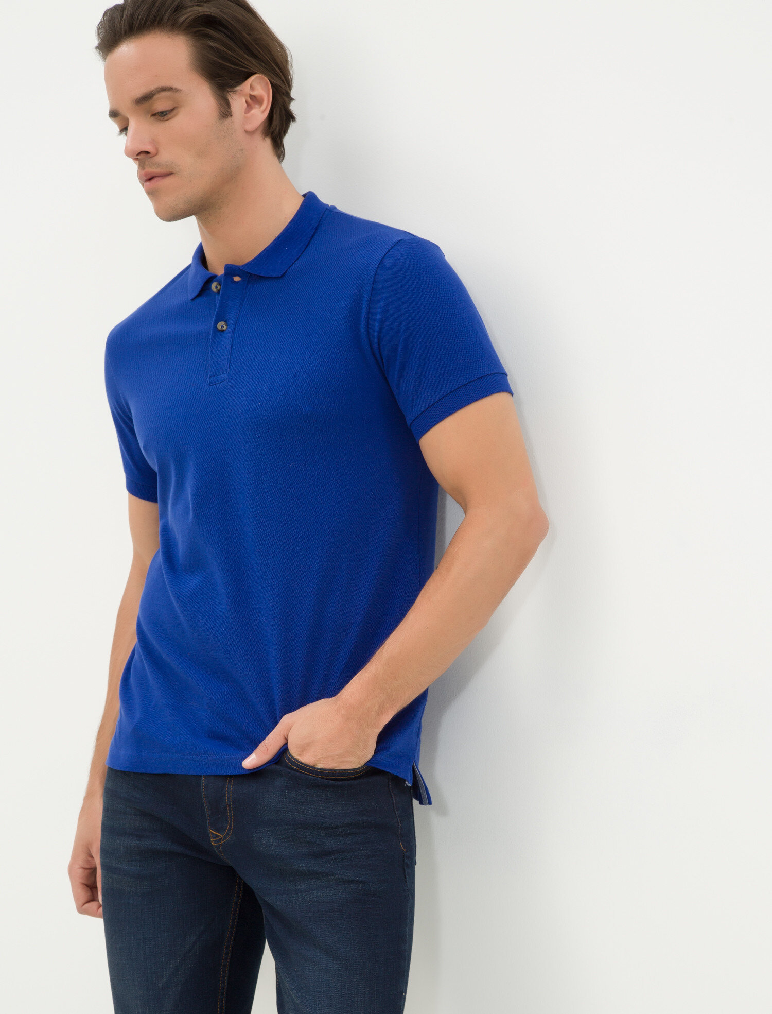 Lacivert Erkek Polo Yaka Tişört 6YAM12133LK | Koton