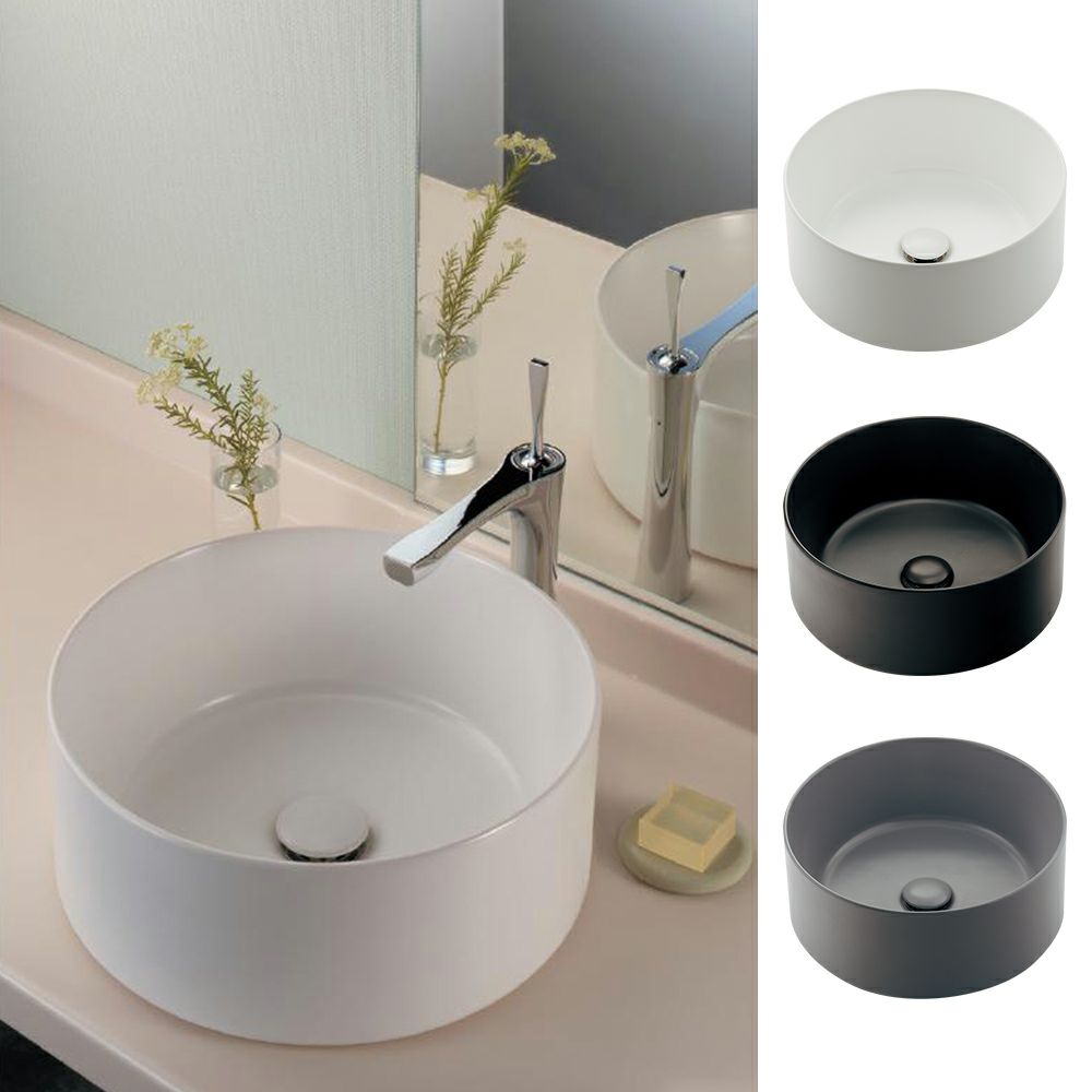 カクダイ #LY-493237 丸型洗面器 Olympia φ400×H170 置型 陶器製｜建材