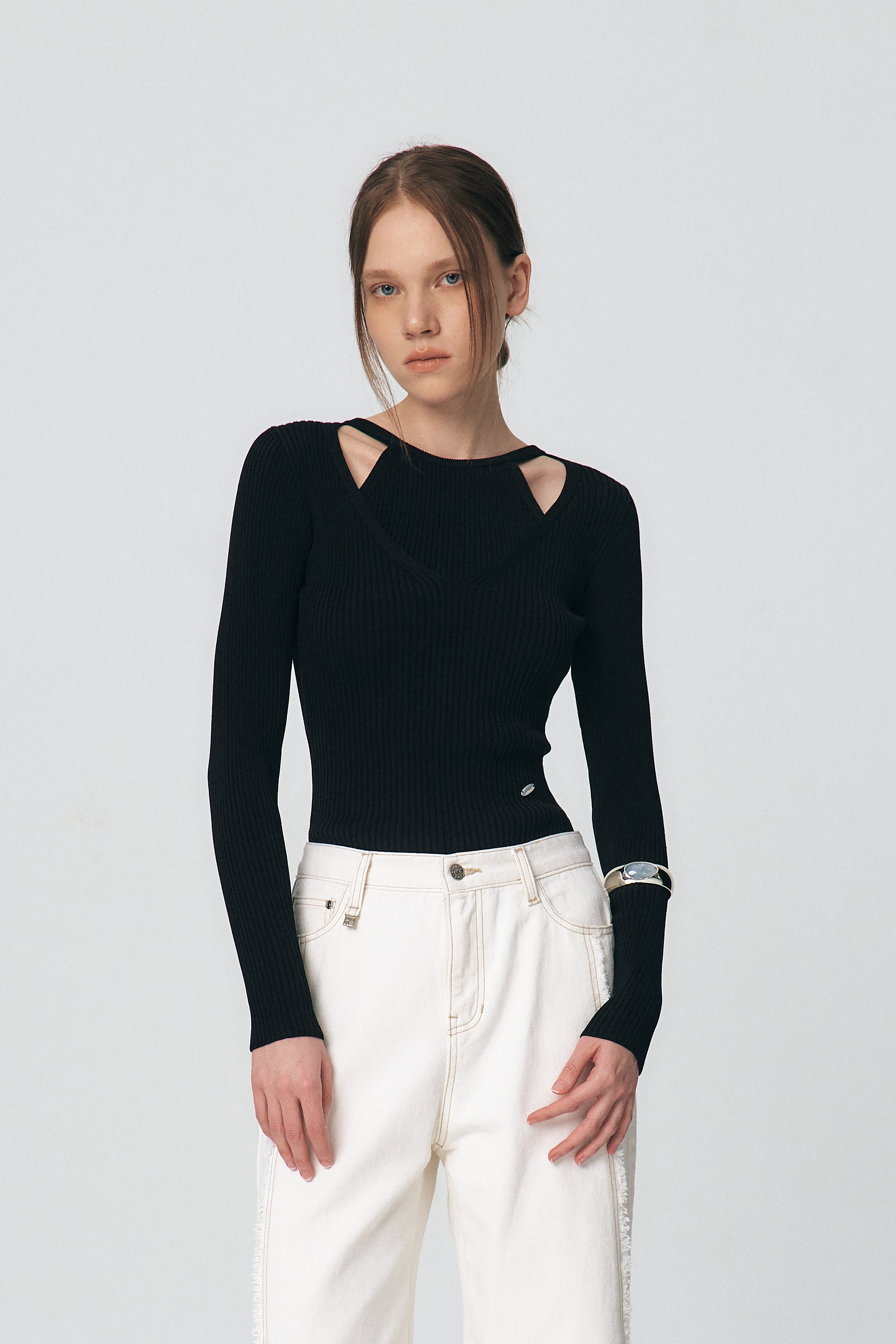 Halter Layering Tencel Sweater