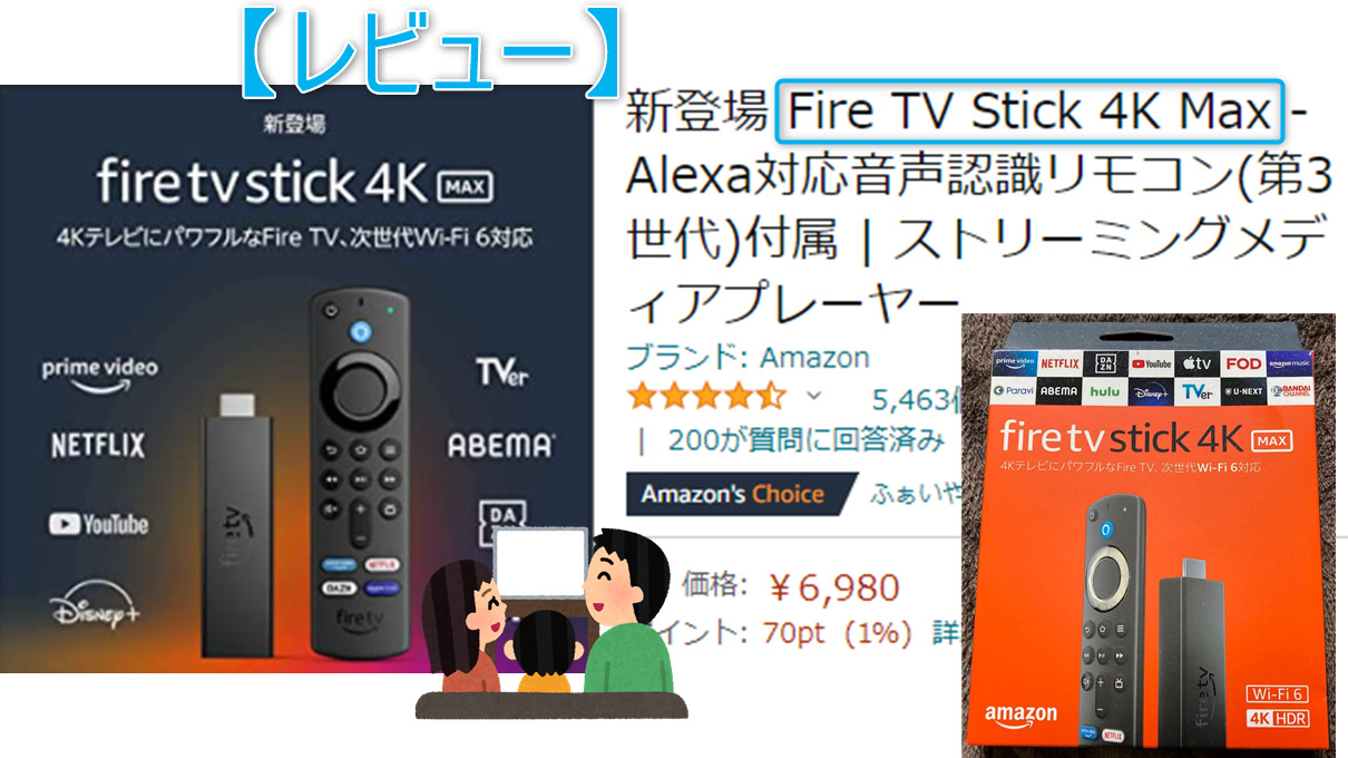 Fire TV Stick 4K Max】WiFi6対応とCPU強化でサクサク動作のバランス型