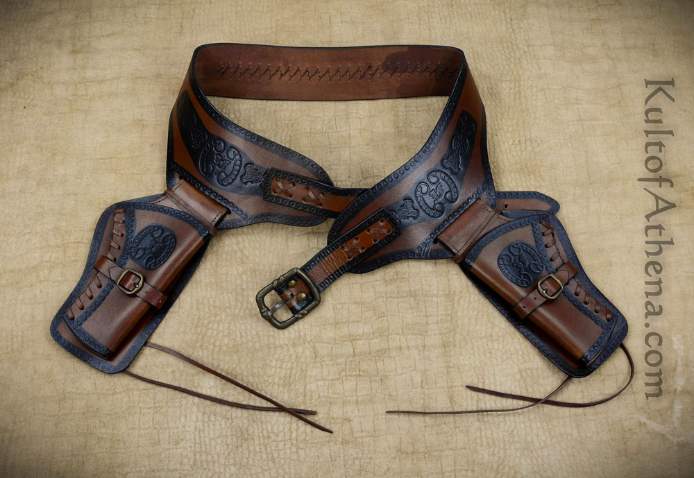 Western Dual Holster Gun Belt