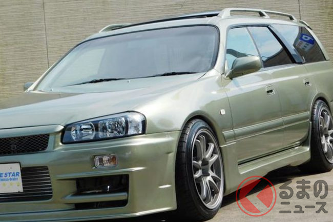 まさかの日産「GT-Rワゴン」!? R34顔＆5速MT搭載！ 280馬力の「謎の