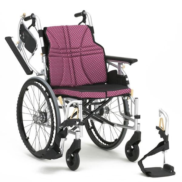 日進医療器 多機能車椅子 NA-U2W・BG 折りたたみ車いす アルミ製