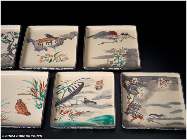 岡本作礼 唐津黒高麗 ぐい呑み 銀座 黒田陶苑個展作品 共箱 岡本作礼