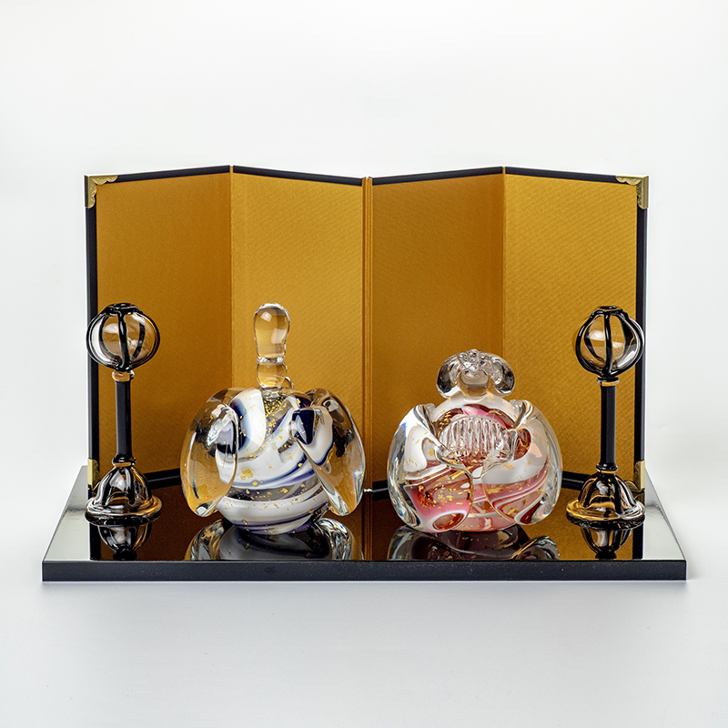 STUDIO】浅井千里作 金箔無垢雛 紫×ピンク | KUROKABE | 黒壁公式