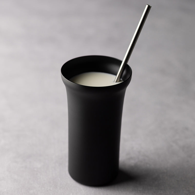 江戸の薄硝子 グラスタンブラー M ブラックマット ペアセット 黒箱入り