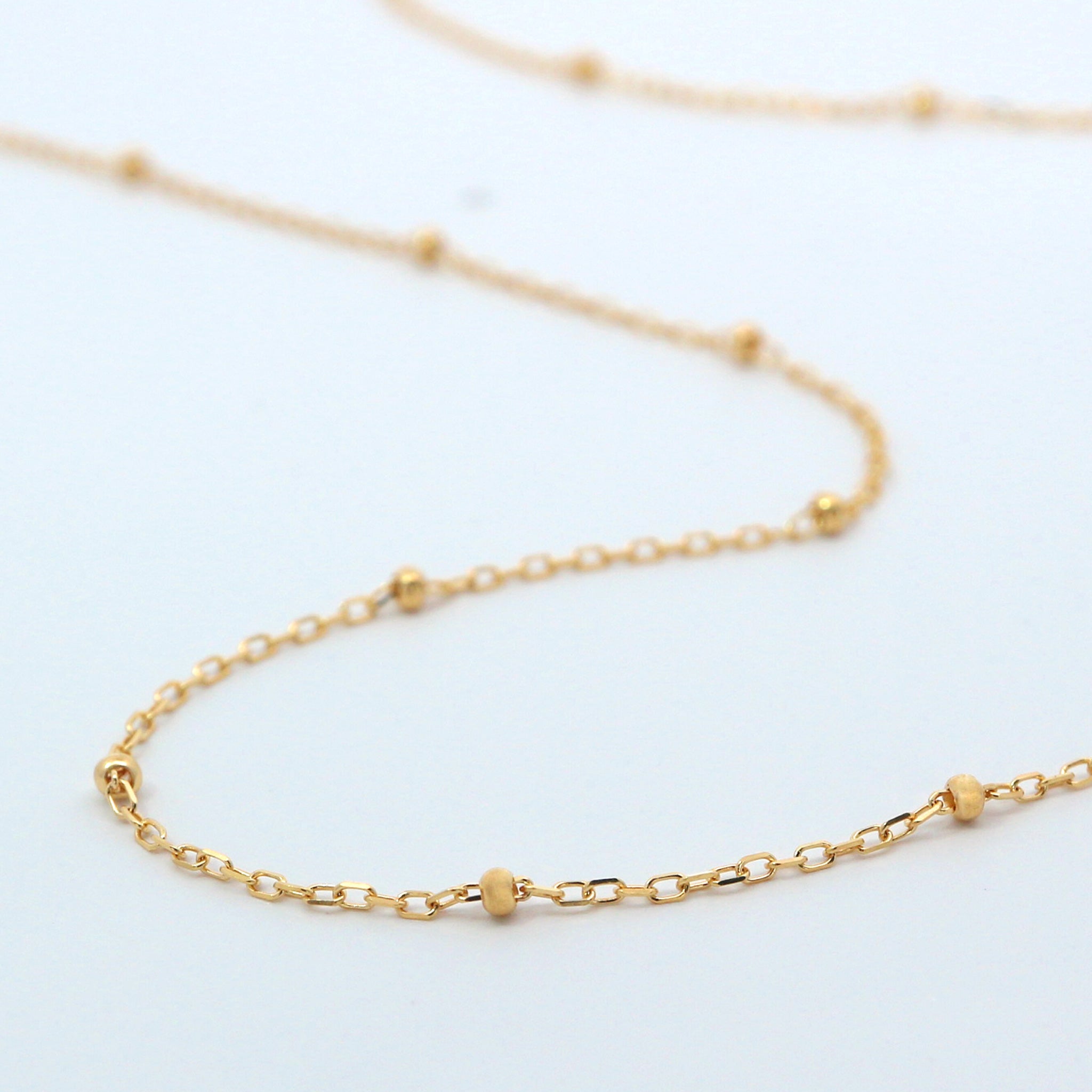 K18 PPC小豆 0.25φ ネックレス 50cm