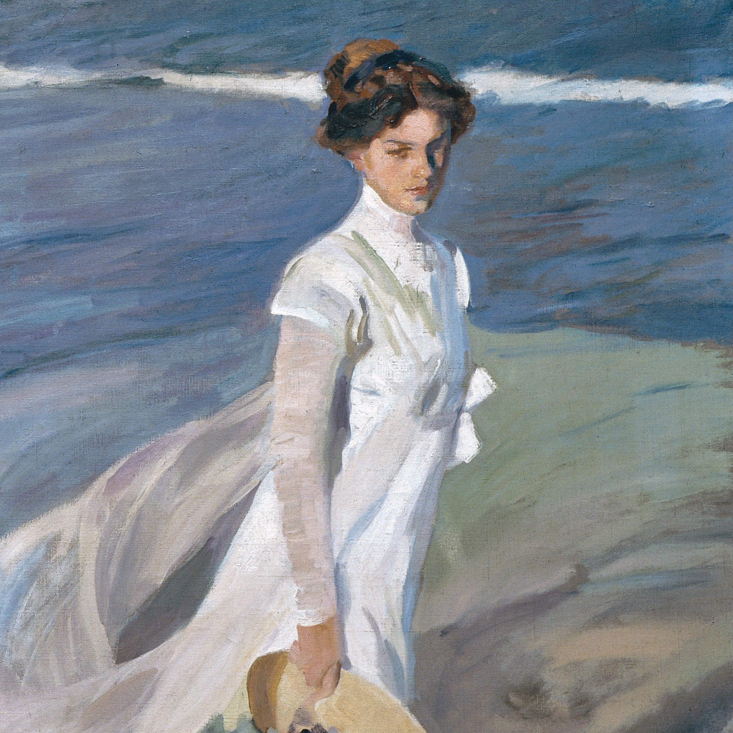 Strolling along the Seashore by Joaquin Sorolla, 3d Printed with