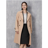 ツイルストレッチ ライナー付き Aライントレンチコート ベージュ