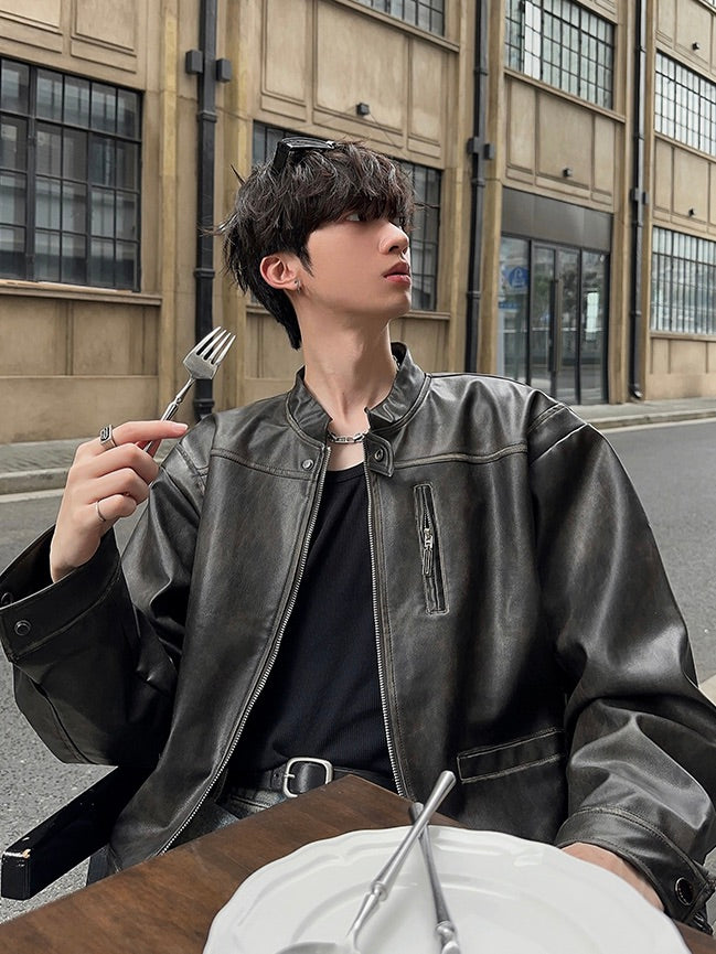 ショート丈 メイラード オールドPUレザージャケット – KXCK（キックス