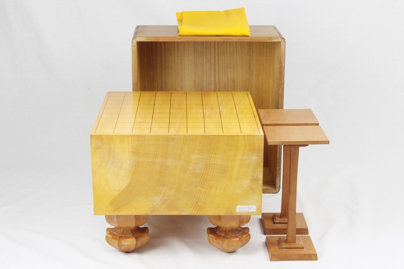 中古美品】本榧脚付将棋盤5.5寸柾目（駒台付）