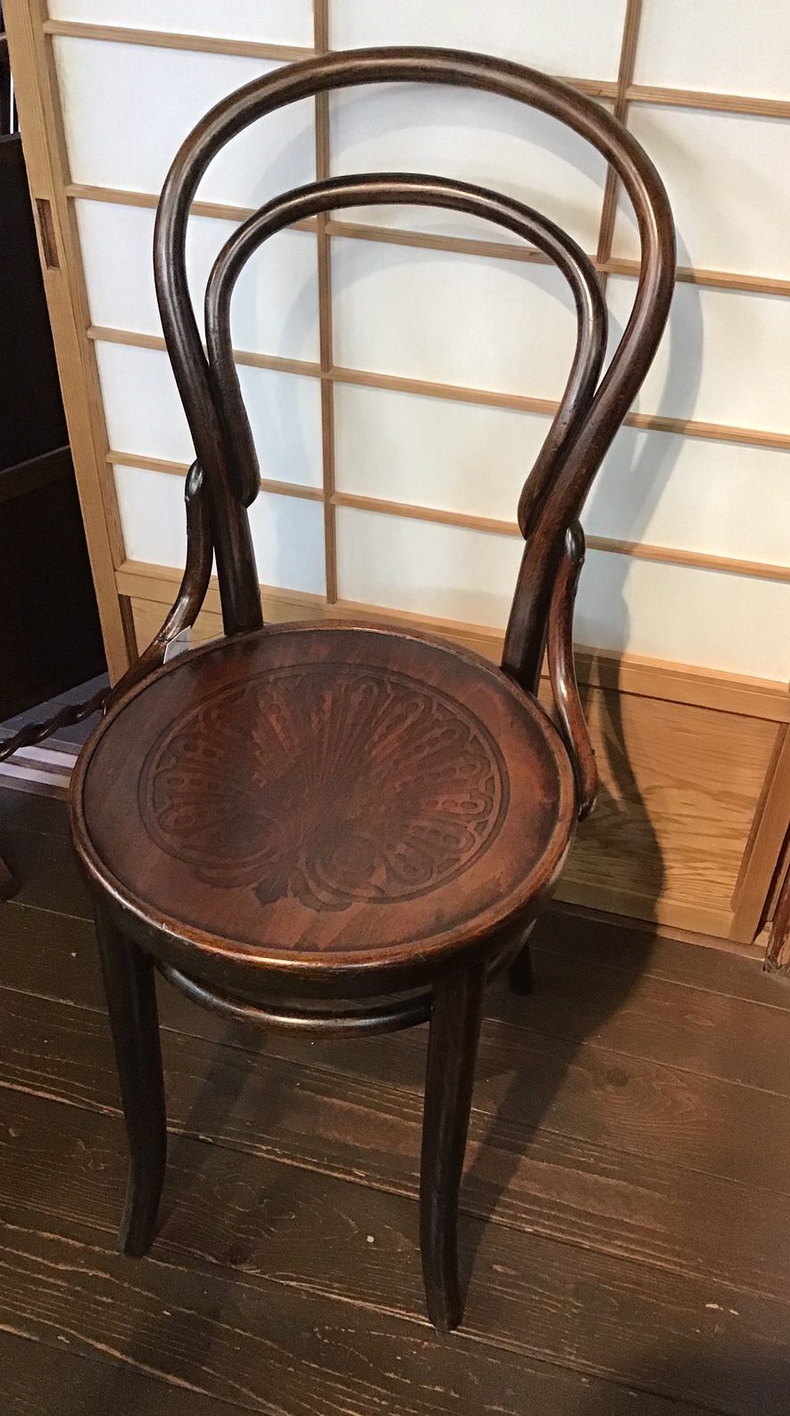 フランスアンティーク木製ベントウッドチェア/ダイニングイス(84-255-5