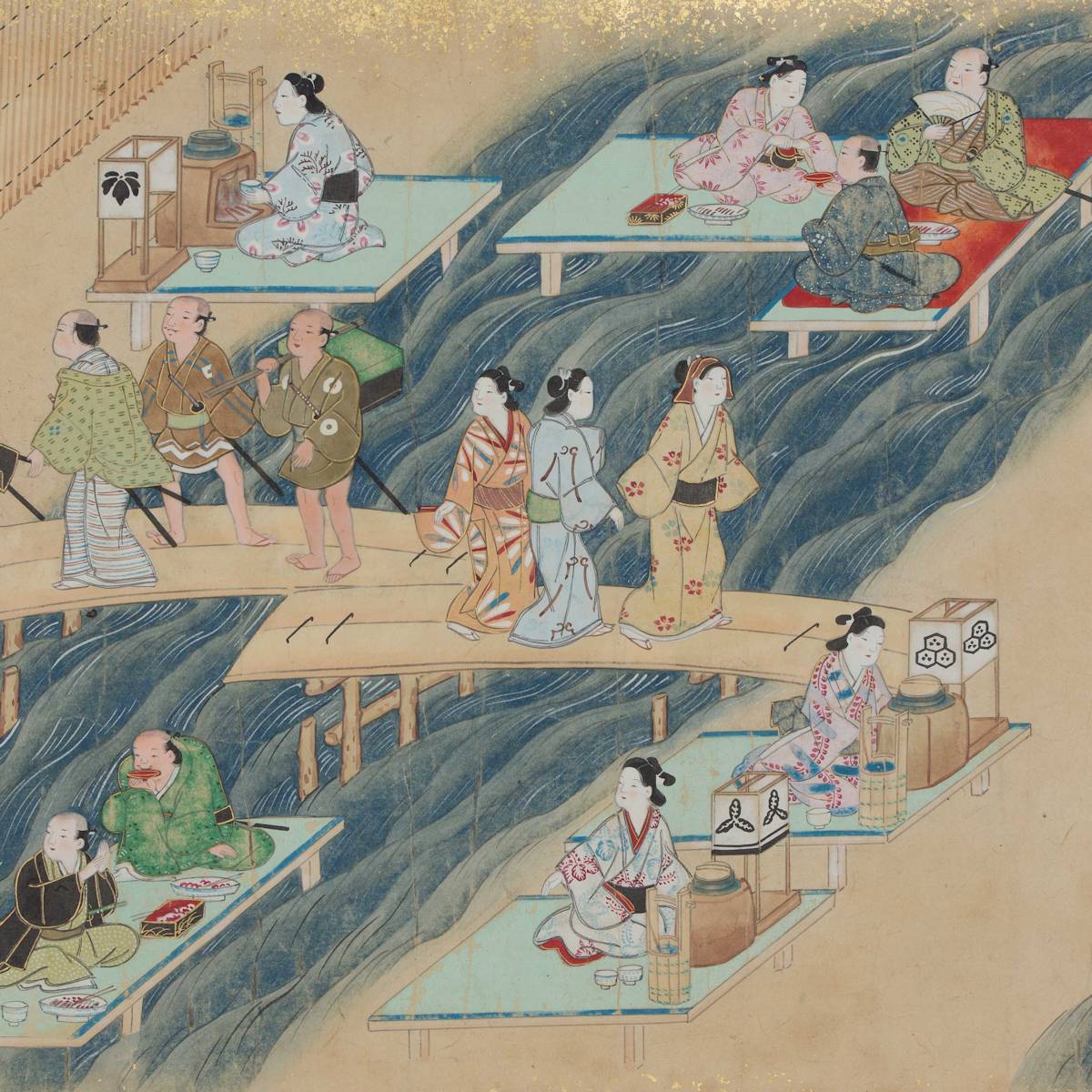 納涼床の始まりは…アートの見方《四条河原遊楽図巻》｜THE KYOTO｜京都新聞