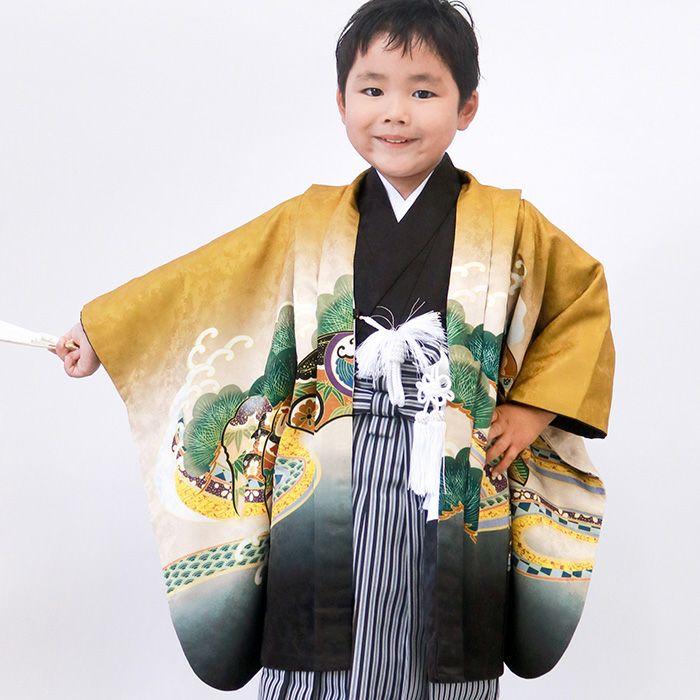 豪華安心12点フルセット】 七五三 着物 男の子 5歳 袴 購入 販売 絵羽