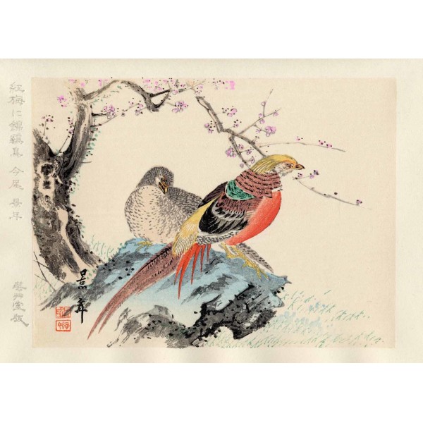 今尾景年 木版画 紅梅 Keinen Imao Woodcut | 芸艸堂 版元 | 京ものさんぽ