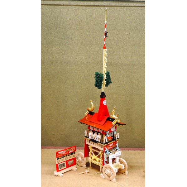 祇園祭ミニチュア山鉾 極上 長刀鉾 特大 縄編み(木製「ヒノキ材」・本