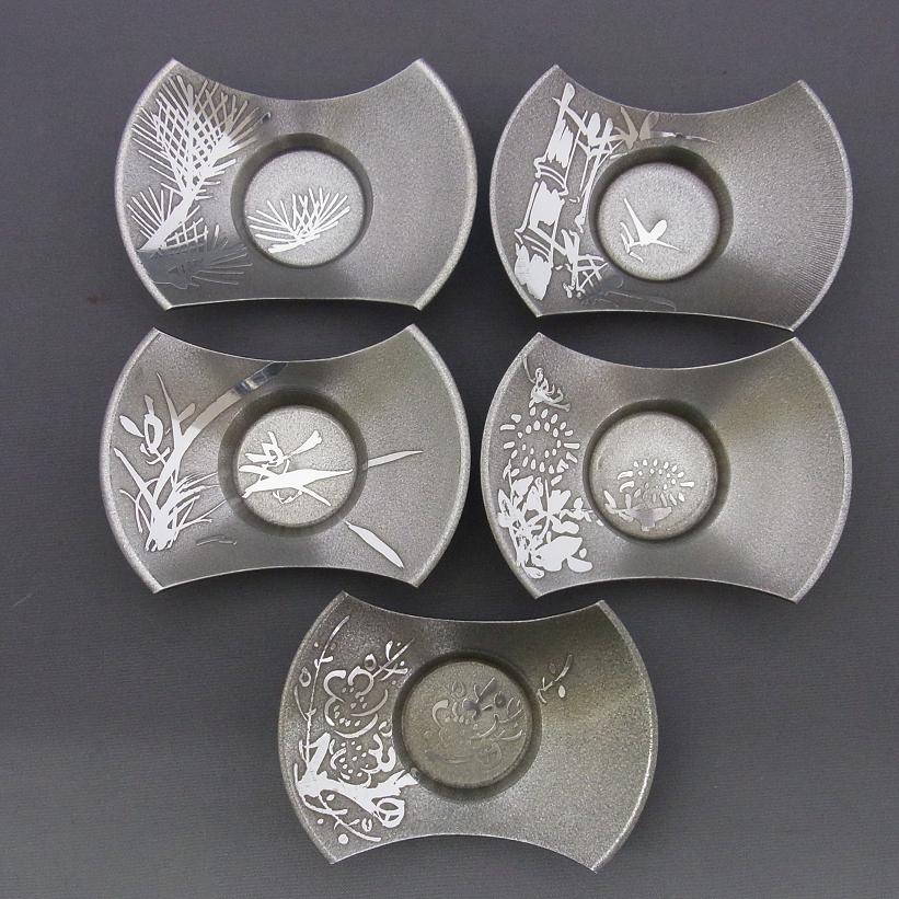 本錫製 茶托（イブシ分銅型2.5寸）5枚組｜茶器・煎茶道具｜京なごみ