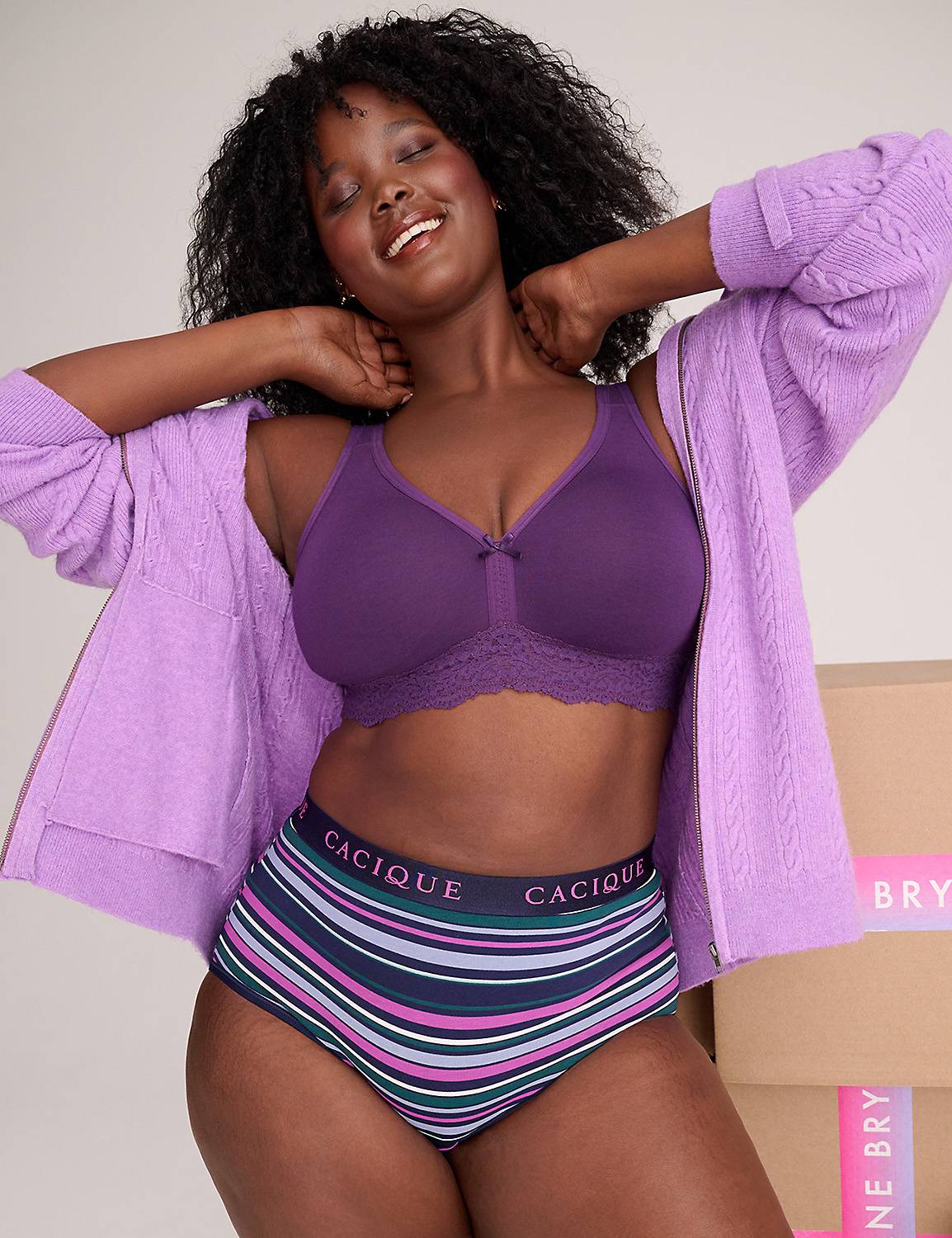 Cable Knit Zip-Front Hoodie Cardigan | LaneBryant