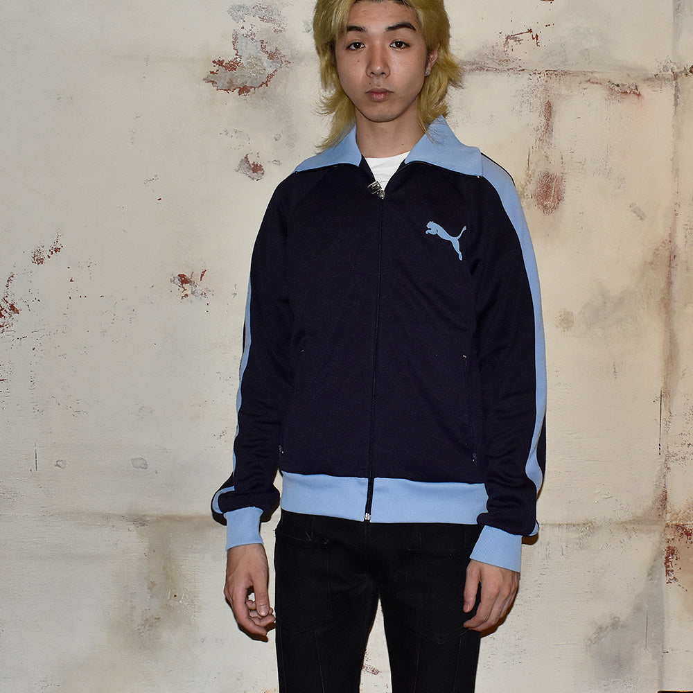 90's PUMA トラックジャケット ネイビー×スカイブルー 250626H