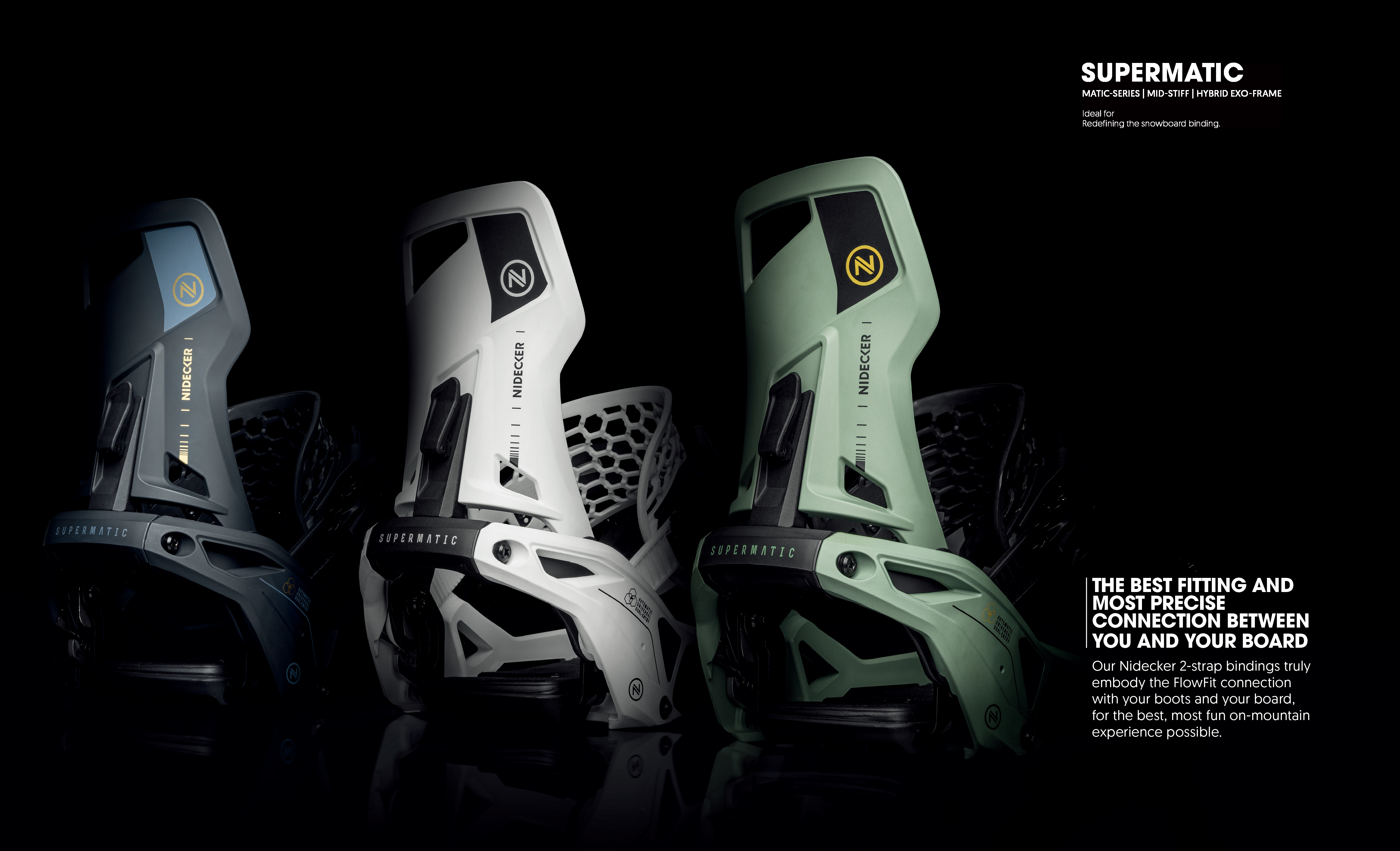 □ Nidecker □ Supermatic Bindings 2023-24 / White - LADE STORE