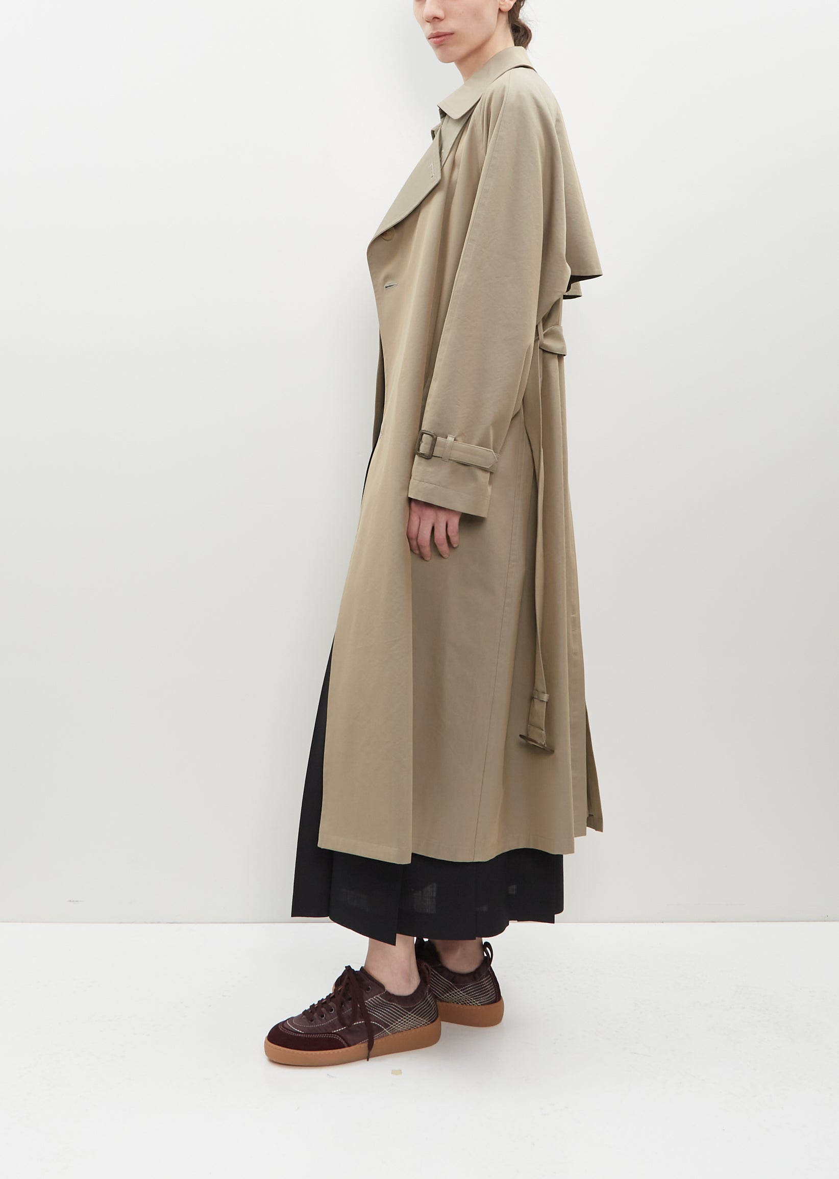 Washed Finx Silk Chambray Trench Coat – La Garçonne